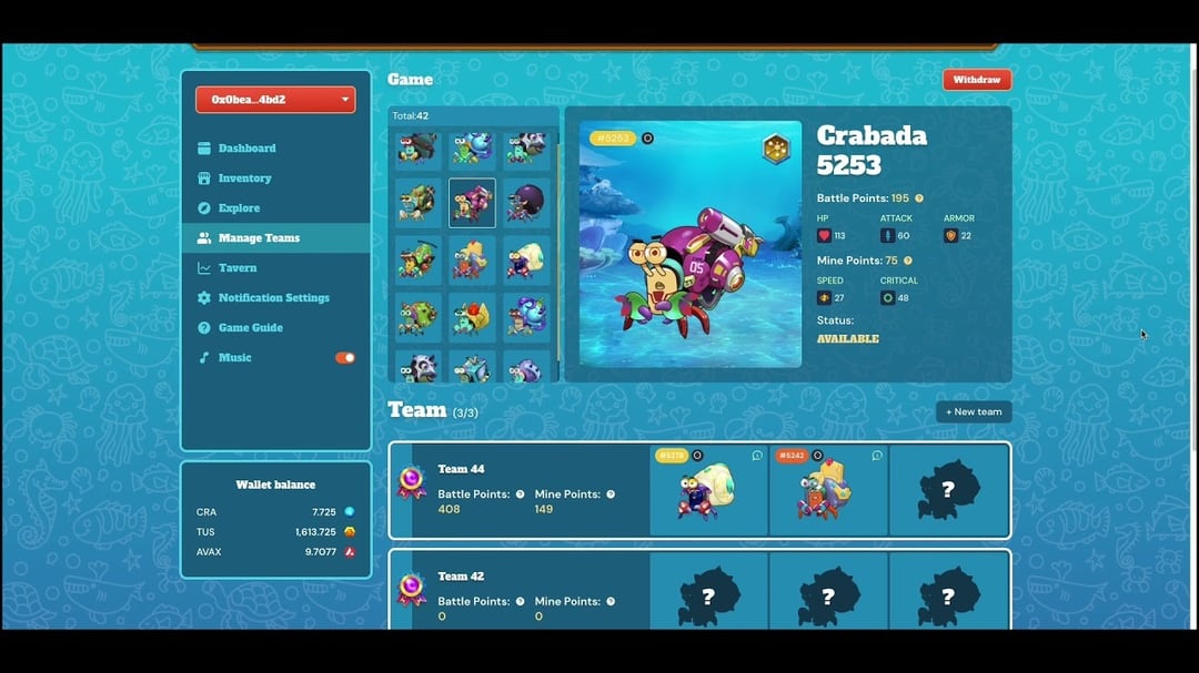p2eAll P2E games screen shot 3 of Crabada